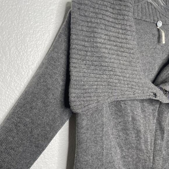 Margaret O'Leary Womens Jacket Size Medium Gray Moto Style Knitted Long Sleeve - Picture 11 of 16